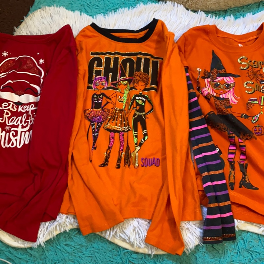 3 holiday shirts size 7-8